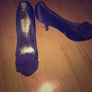 Purple Open Toe Heels